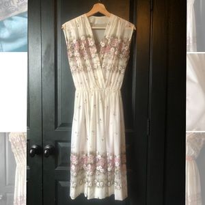 Vintage Handmade Chiffon Floral Overdress